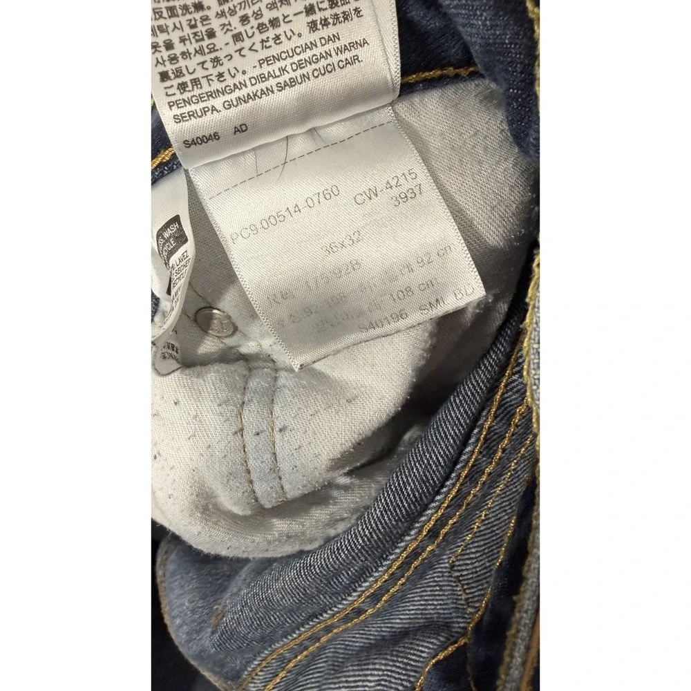 Levi's 514 Men's Jeans 36x32 Straight Leg Dark Wash Faded Regular Fit Blue Denim